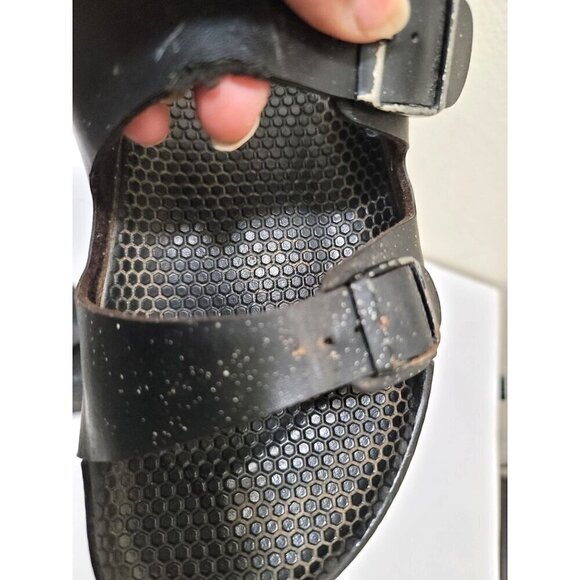 Birkenstock Style Black Double Strap Slide Sandals With Buckles Size 41 - Picture 12 of 15